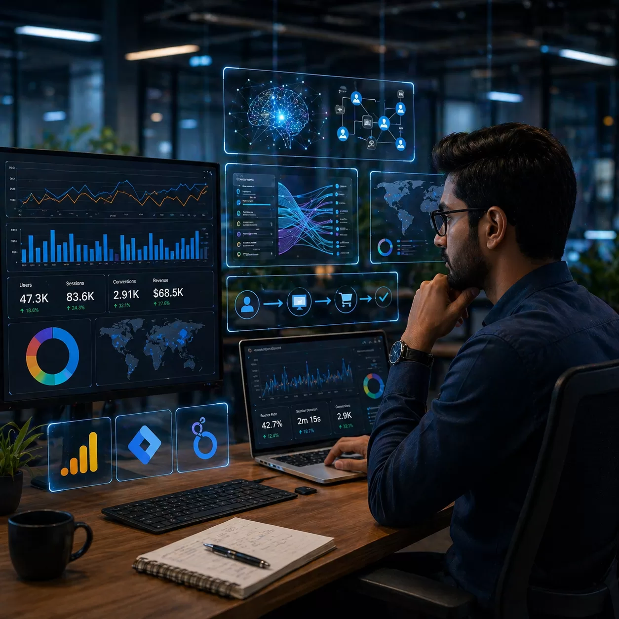 AI-driven tracking and analytics stack slide