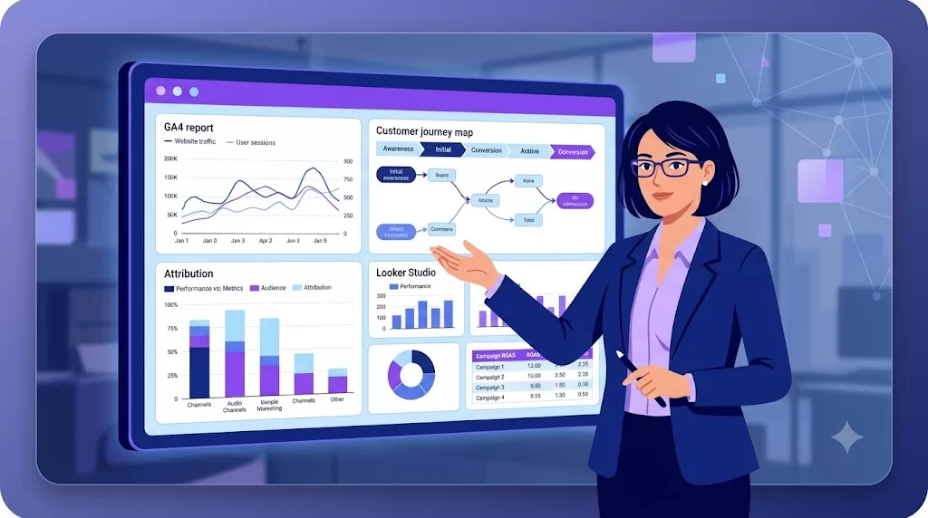 Performance marketing training in Navi Mumbai covering GA4, GTM, dashboards and attribution