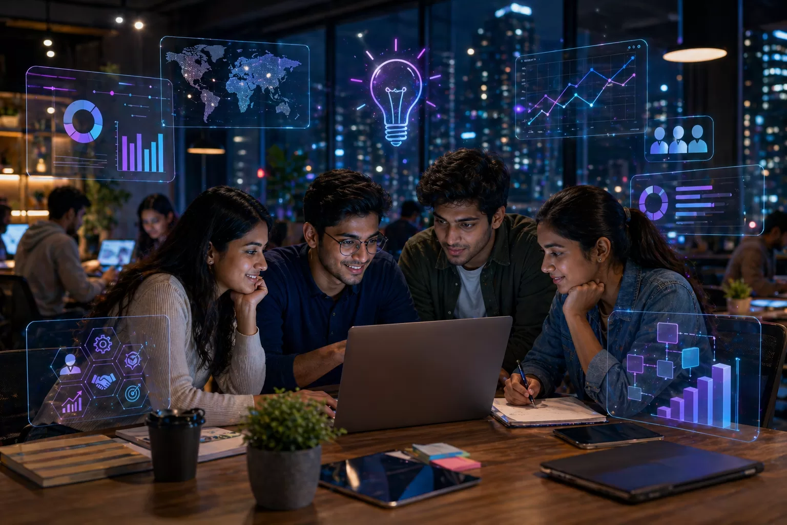 MBA BBA and commerce student in Bangalore learning digital marketing with AI