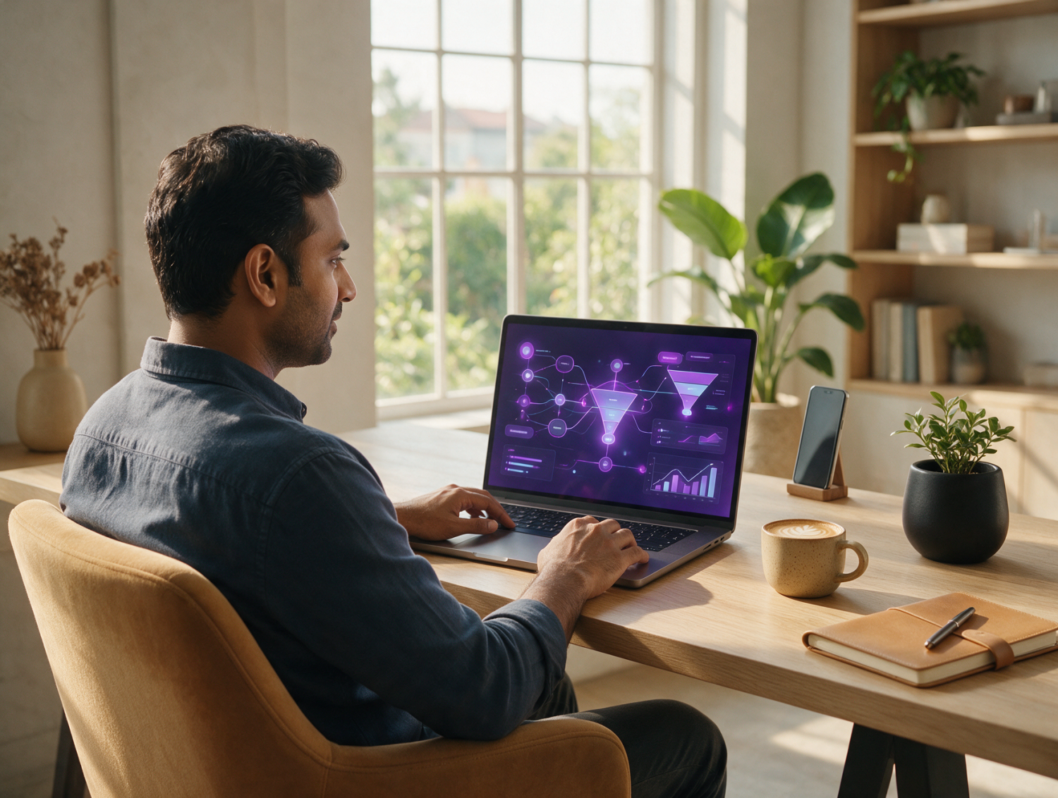 Entrepreneur using AI marketing and automation for growth